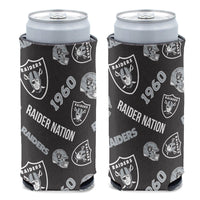 Las Vegas Raiders Scatter Print 12 oz Slim Can Cooler