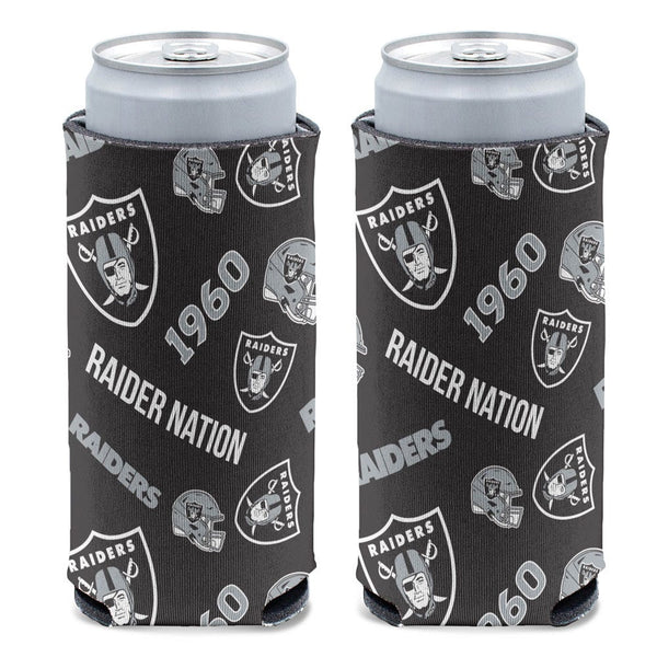 Las Vegas Raiders Scatter Print 12 oz Slim Can Cooler