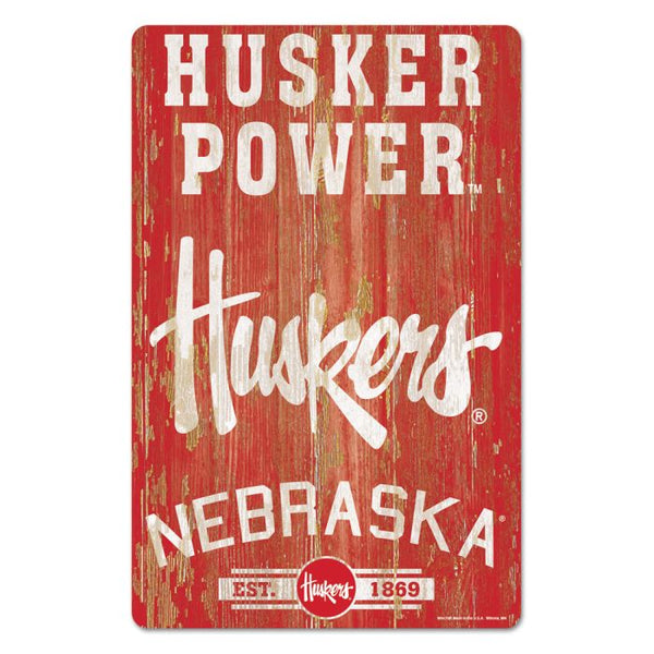 Wholesale-Nebraska Cornhuskers Wood Sign 11" x 17" 1/4" thick