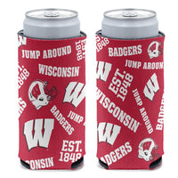 Wholesale-Wisconsin Badgers 12 oz Slim Can Cooler