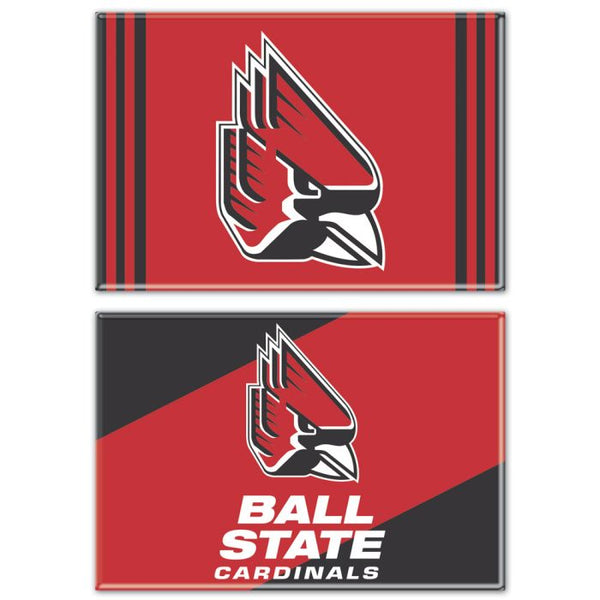 Wholesale-Ball State Cardinals Rectangle Magnet, 2pack 2" x 3"