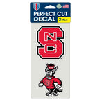 Wholesale-NC State Wolfpack Perfect Cut Decal set of two 4"x4"