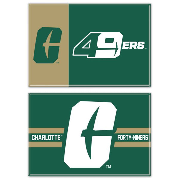 Wholesale-Charlotte Forty-Niners Rectangle Magnet, 2pack 2" x 3"