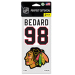 Chicago Blackhawks Perfect Cut Decal Set of two 4"x4" Connor Bedard
