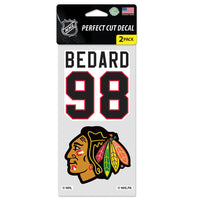 Chicago Blackhawks Perfect Cut Decal Set of two 4"x4" Connor Bedard