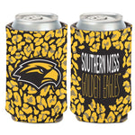 Wholesale-Southern Miss Golden Eagles Southern Miss GoldenEagles Leopard Print Can Cooler 12 oz.