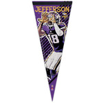 Minnesota Vikings Griddy Premium Pennant 12" x 30" Justin Jefferson
