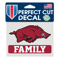 Wholesale-Arkansas Razorbacks FAMILY Perfect Cut Color Decal 4.5" x 5.75"