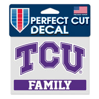 Wholesale-TCU Horned Frogs FAMILY Perfect Cut Color Decal 4.5" x 5.75"