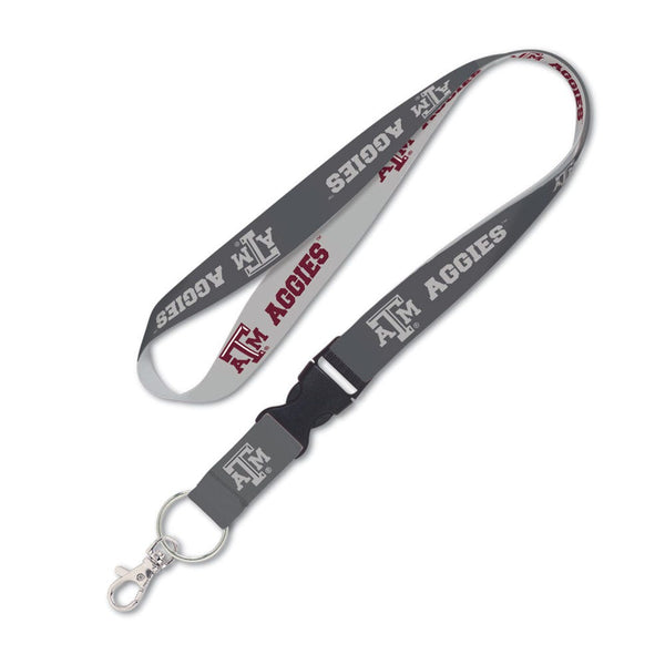Texas A&M Aggies CHARCOAL Lanyard w/detachable buckle 1"