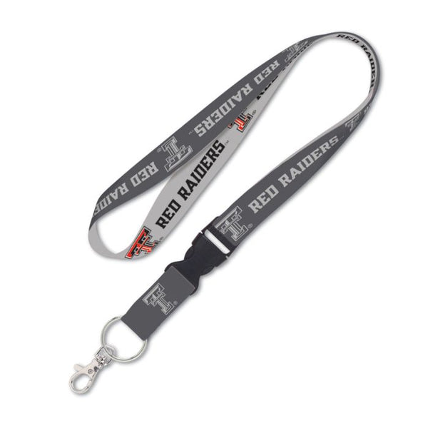 Wholesale-Texas Tech Red Raiders CHARCOAL Lanyard w/detachable buckle 1"