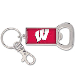 Wholesale-Wisconsin Badgers Bottle Opener Key Ring Rectangle