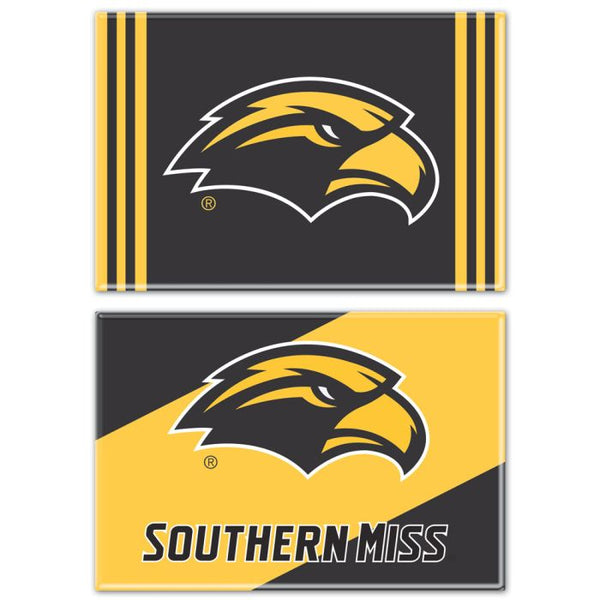 Wholesale-Southern Miss Golden Eagles Rectangle Magnet, 2pack 2" x 3"