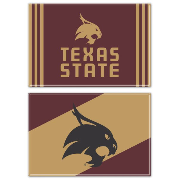 Wholesale-Texas State Bobcats Rectangle Magnet, 2pack 2" x 3"