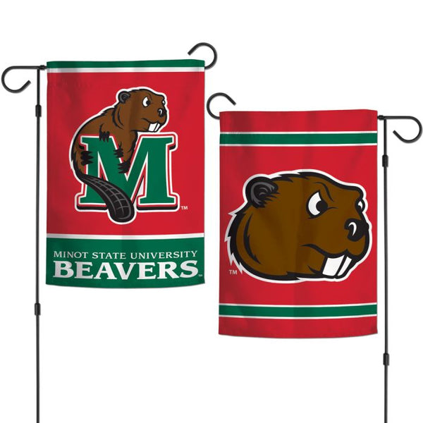 Wholesale-Minot State Beavers Garden Flags 2 sided 12.5" x 18"