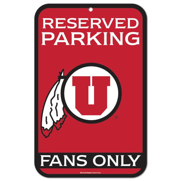 Wholesale-Utah Utes Reserved Parking Plastic Sign 11" x 17"