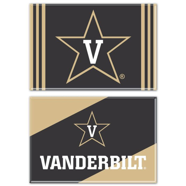 Wholesale-Vanderbilt Commodores Rectangle Magnet, 2pack 2" x 3"