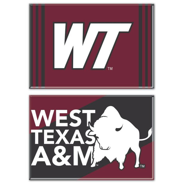 Wholesale-West Texas A&amp;M Buffaloes Rectangle Magnet, 2pack 2" x 3"