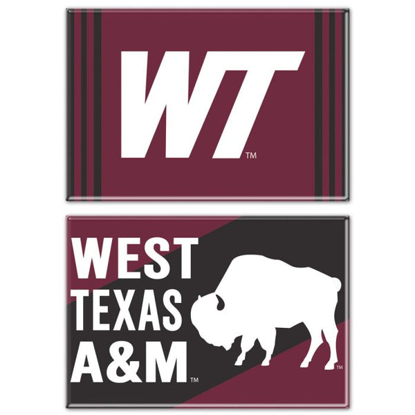 Wholesale-West Texas A&amp;M Buffaloes Rectangle Magnet, 2pack 2" x 3"