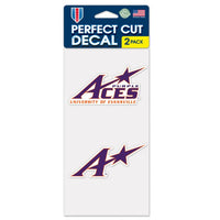 Wholesale-Evansville Purple Aces Perfect Cut Decal Set of Two 4"x4"