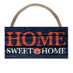 Auburn Tigers HOME SWEET HOME Wood Sign w/Rope 5" x 10"