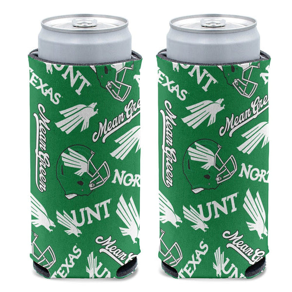 North Texas Mean Green SCATTERPRINT 12 oz Slim Can Cooler