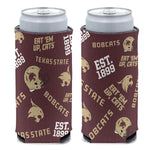 Wholesale-Texas State Bobcats 12 oz Slim Can Cooler