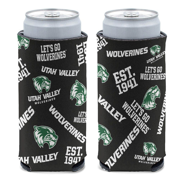 Utah Valley Wolverines 12 oz Slim Can Cooler
