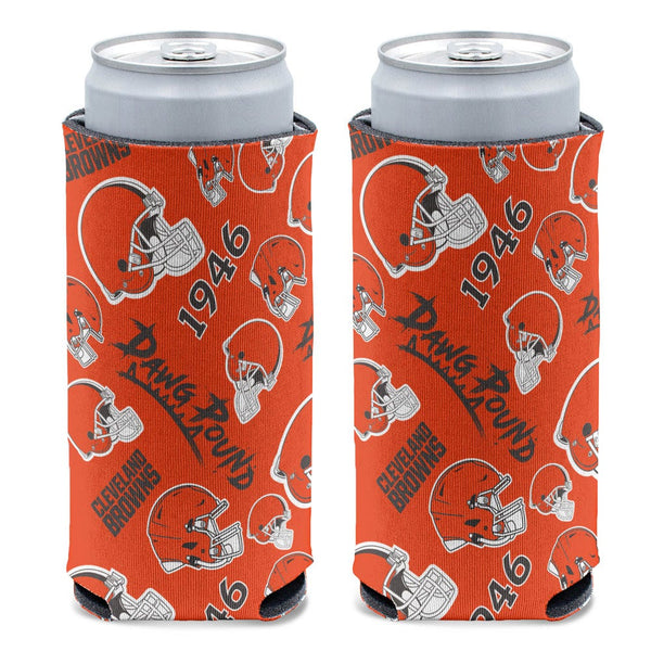 Cleveland Browns SCATTER PRINT 12 oz Slim Can Cooler