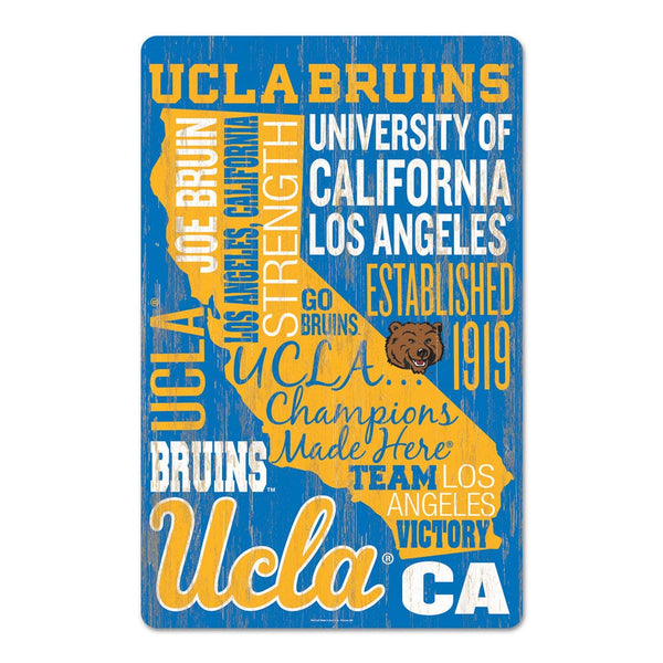 UCLA Bruins WORDAGE Wood Sign 11" x 17" 1/4" thick