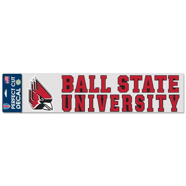 Wholesale-Ball State Cardinals Perfect Cut Decals 4" x 17"