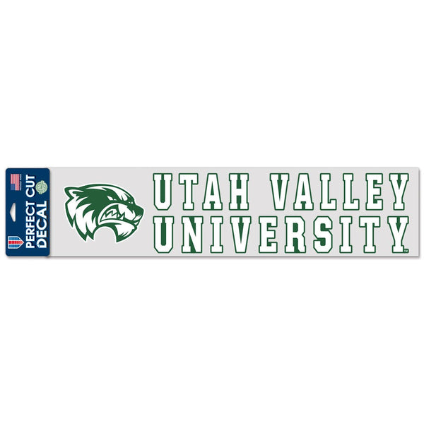 Utah Valley Wolverines Perfect Cut Decals 4" x 17"