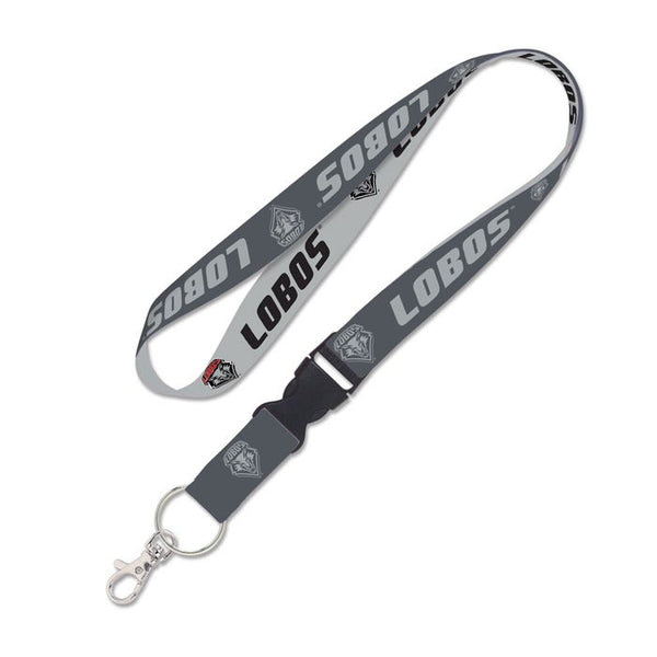 New Mexico Lobos Charcoal Lanyard w/detachable buckle 1"