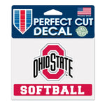 Wholesale-Ohio State Buckeyes Softball Perfect Cut Color Decal 4.5" x 5.75"