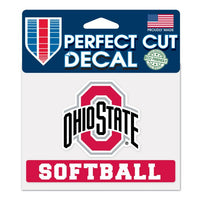 Wholesale-Ohio State Buckeyes Softball Perfect Cut Color Decal 4.5" x 5.75"