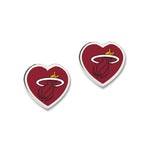 Miami Heat Earrings w/3D Heart