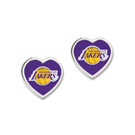 Los Angeles Lakers Earrings w/3D Heart