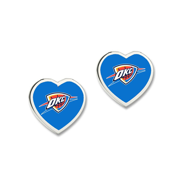 Oklahoma City Thunder Earrings w/3D Heart