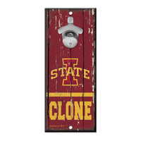 Iowa State Cyclones Bottle Opener Sign 5x11