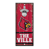 Louisville Cardinals Bottle Opener Sign 5x11
