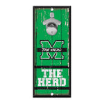 Marshall Thundering Herd Bottle Opener Sign 5x11