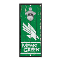 North Texas Mean Green Bottle Opener Sign 5x11