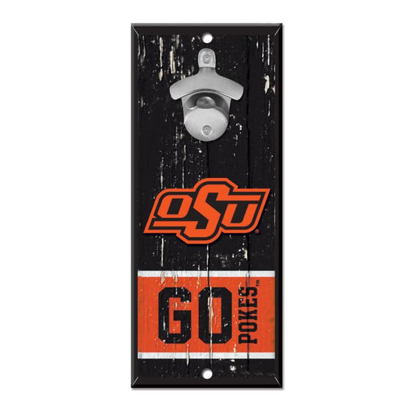Wholesale-Oklahoma State Cowboys Bottle Opener Sign 5x11
