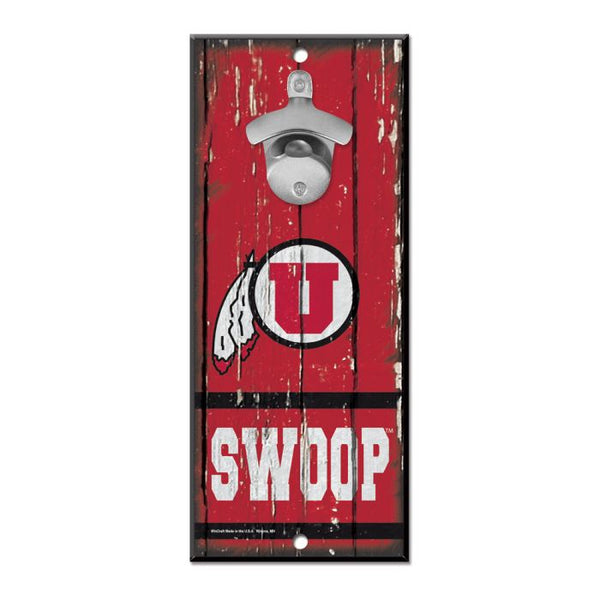 Wholesale-Utah Utes Bottle Opener Sign 5x11