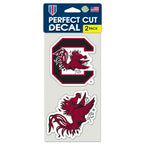 South Carolina Gamecocks Perfect Cut Decal set of two 4"x4"