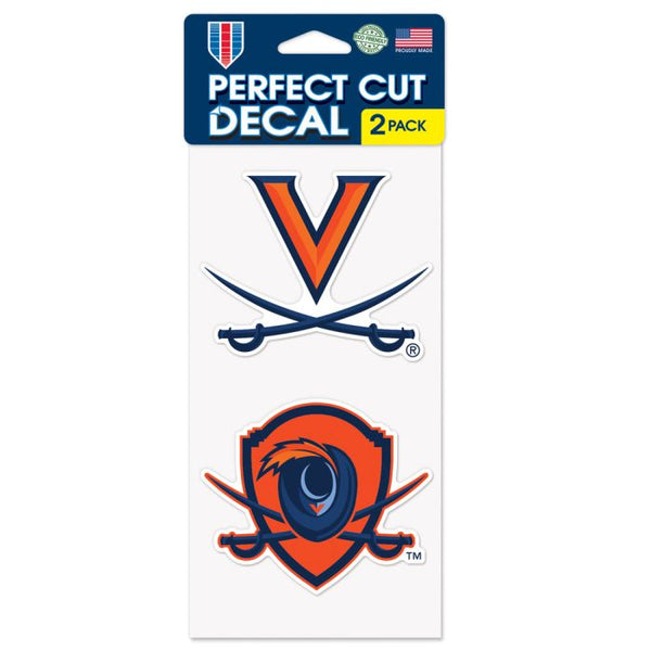 Wholesale-Virginia Cavaliers Perfect Cut Decal Set of two 4"x4"