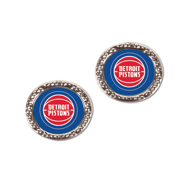 Detroit Pistons Earrings Jewelry Carded Round