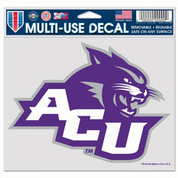 Wholesale-Abilene Christian Wildcats Multi-Use Decal -Clear Bckrgd 5" x 6"