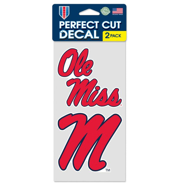 Wholesale-Ole Miss Rebels Perfect Cut Decal Set of two 4"x4"