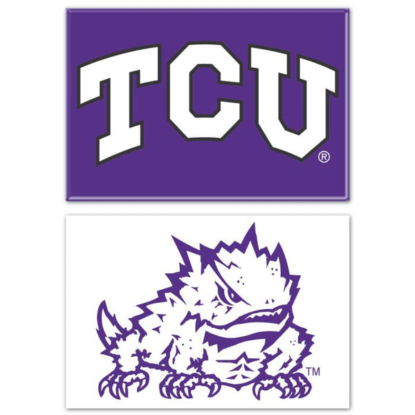 Wholesale-TCU Horned Frogs Rectangle Magnet, 2pack 2" x 3"